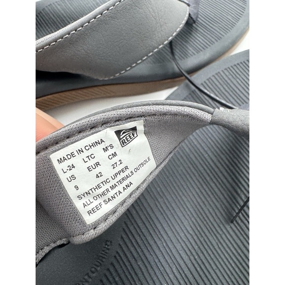Reef Men\'s Santa Ana Sandals Grey Size 9 New ($55 Retail)